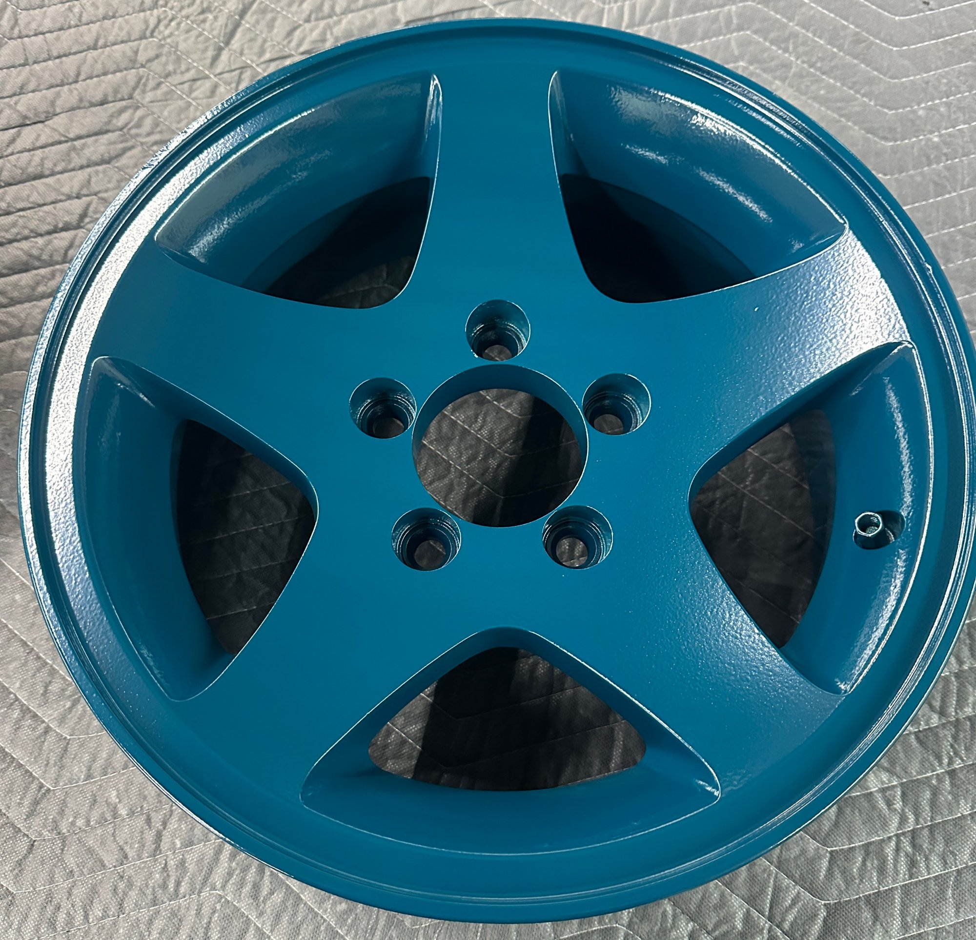 Blue Powder Coated Wheel